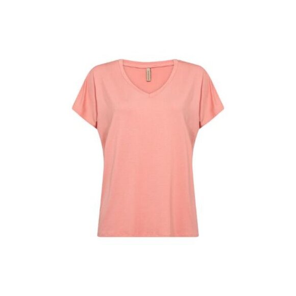NWT SOYA CONCEPT Marica 32 Peach Vneck T-Shirt - Picture 4 of 5